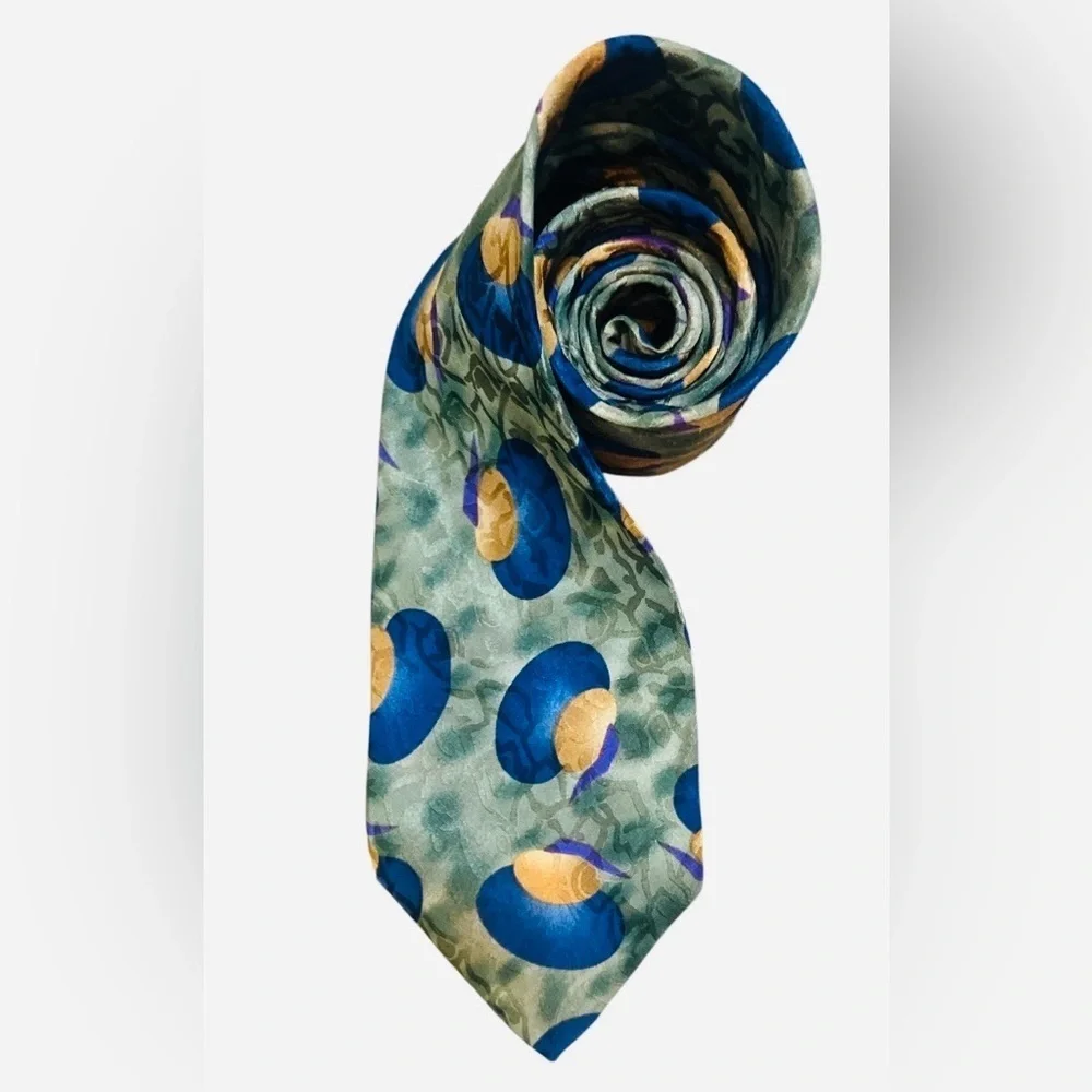 Jones New York Blue and Gold Floral Tie